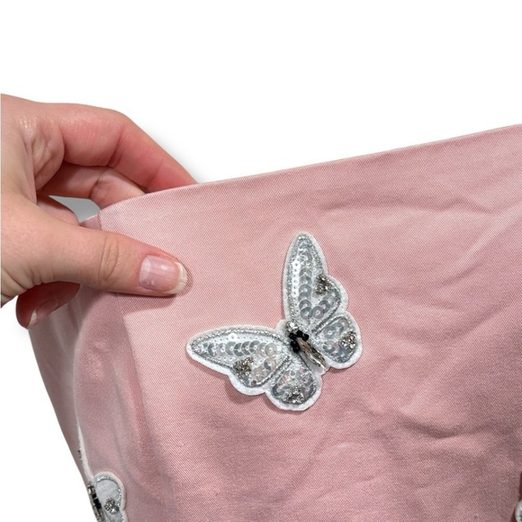 Mare Mare Strapless Ballerina Pink Butterfly Embellished Mini Dress Size Medium - Picture 5 of 12
